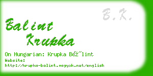 balint krupka business card